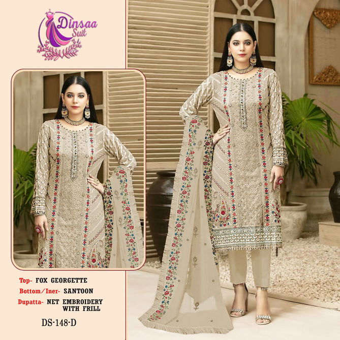 Dinsaa 148 Fancy Festive Wear Georgette Wholesale Salwar Kameez Collection